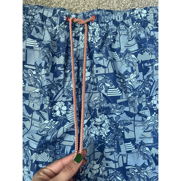 Ted Baker Swim Trunks Blue Floral Beach Pool Vacation Resort Mens Size 5 - Picture 5 of 13